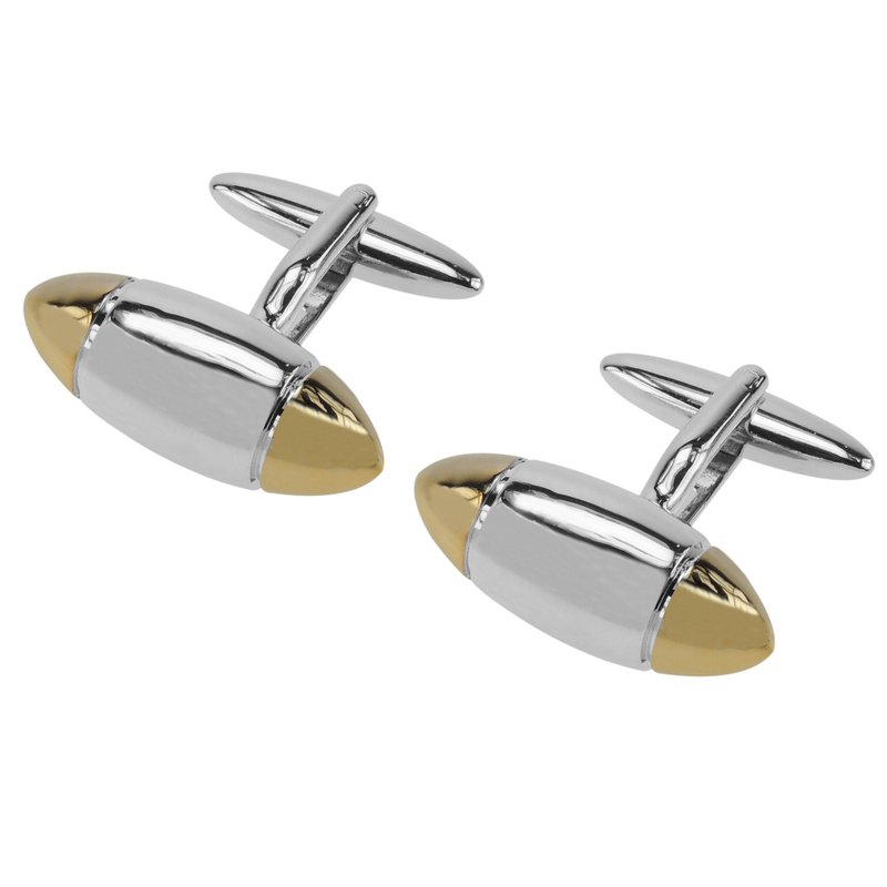 Silver and Gold Bullet Shape Cufflinks - Cuff Links - Other Metals Gold