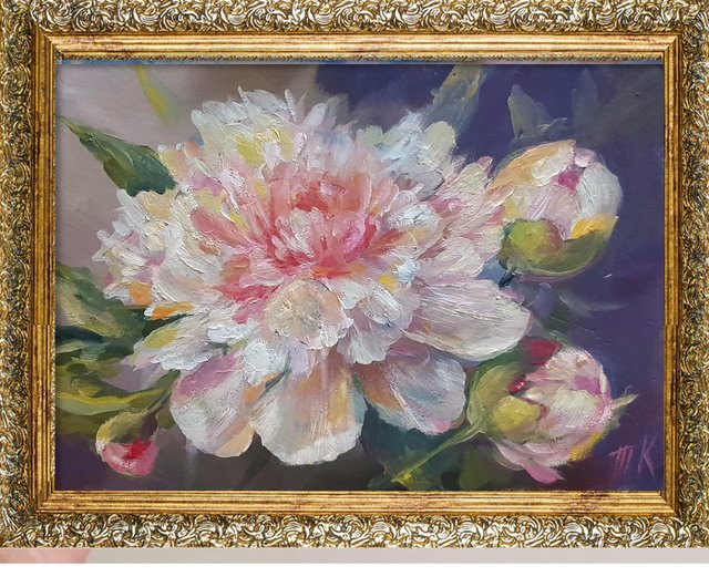 花の絵画M30大型サイズ肉筆油彩キャンバス画インテリア静物画