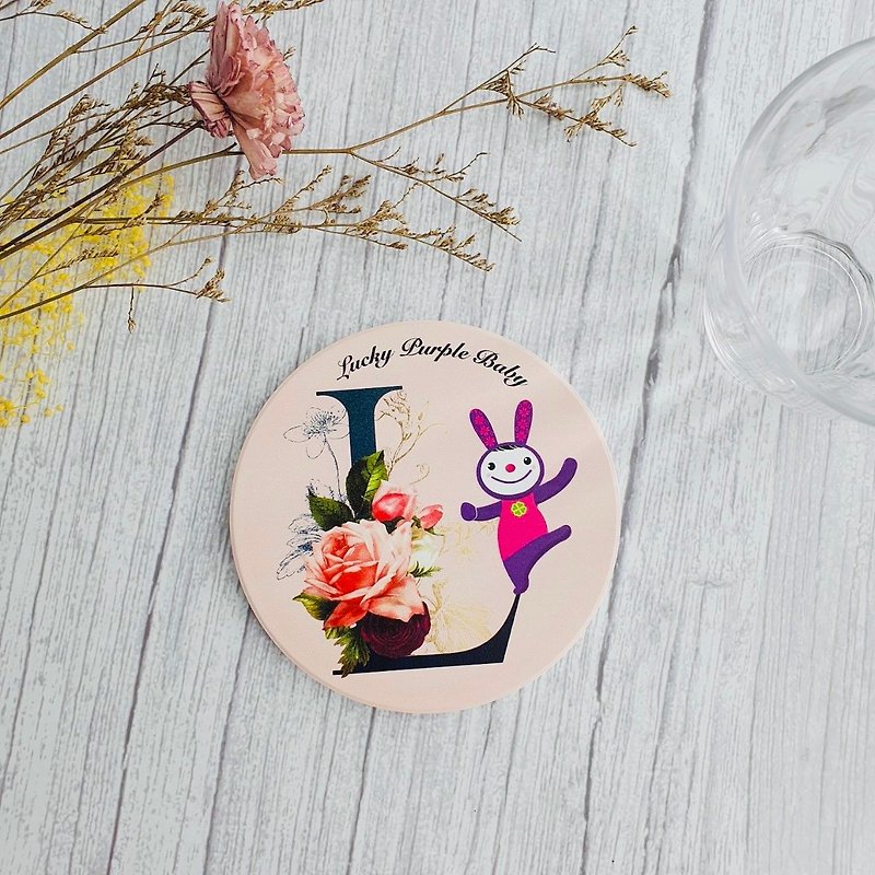 [Lucky Purple Baby] Happy Diatomaceous Earth Water-Absorbent Coaster on Fingertips, Practical Gift for Lucky Blessings - ที่รองแก้ว - วัสดุอื่นๆ สึชมพู