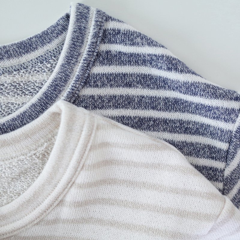 Japanese Striped Top - Unisex Hoodies & T-Shirts - Cotton & Hemp Multicolor