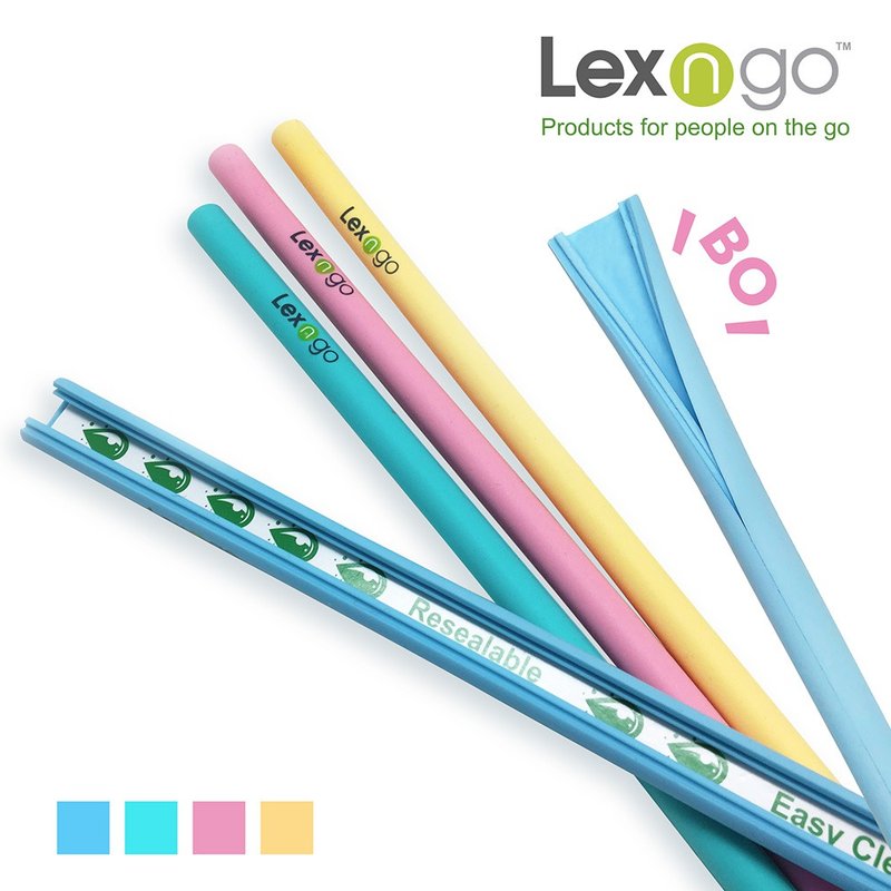 Lexngo Eco-Friendly Detachable Straws (4 in a set) - เครื่องครัว - ซิลิคอน หลากหลายสี