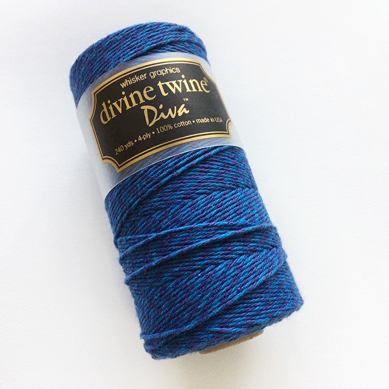 美國進口 Divine Twine Diva 雙色棉線 / Deep Denim 單寧色 - 編織/刺繡/羊毛氈/縫紉 - 棉．麻 藍色