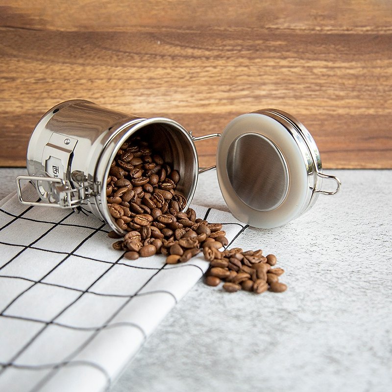 Mini密封罐銀色 咖啡豆罐/保鮮罐/150g/密封保存咖啡豆 - 咖啡壺/咖啡周邊 - 不鏽鋼 銀色