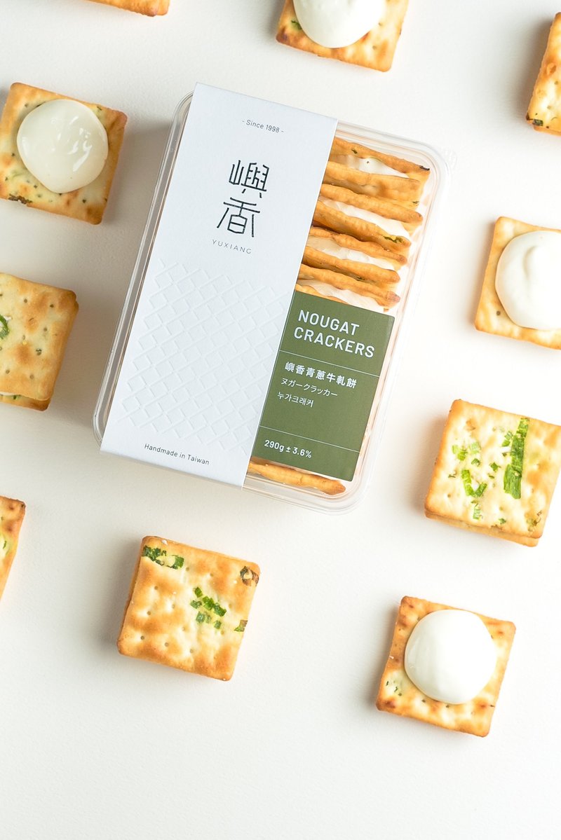 嶼香青蔥牛軋餅 原味【伴手禮首選】 - 手工餅乾 - 新鮮食材 綠色