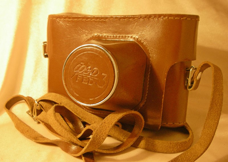 ORIGINAL LEATHER CASE for FED-3 camera with Industar-61L/D Jupiter-8 lens FED-5 - กระเป๋ากล้อง - หนังแท้ สีนำ้ตาล