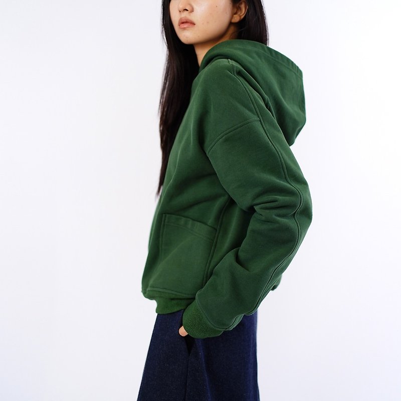 Postman green thickened heavy cotton hooded sweater sweater cap T University T SH220534 - เสื้อผู้หญิง - ผ้าฝ้าย/ผ้าลินิน สีเขียว