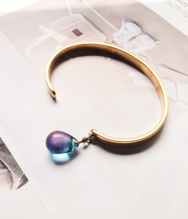 ❈La Don pull winter ❈ - simple brass bracelet - water droplets - Bracelets - Other Metals Gold