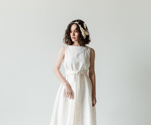 linen wedding dress