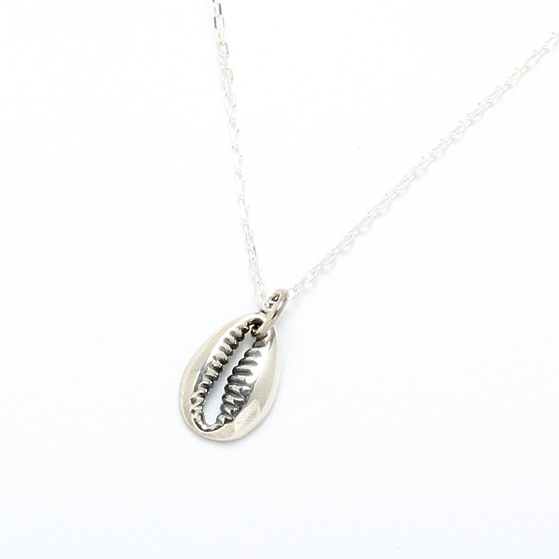 Shell fossil s925 sterling silver necklace Birthday Valentines Day gift - Necklaces - Sterling Silver Silver