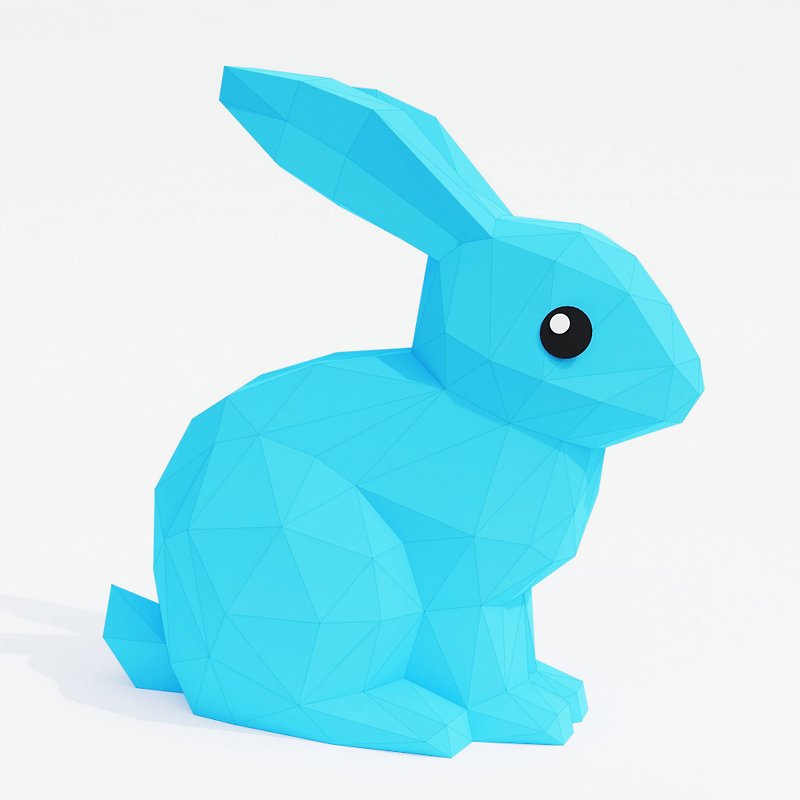 DIY ペーパー ウサギ 3D ペーパークラフト 印刷用 PDF - ハンドメイド講座・関連電子書籍 - その他の素材 