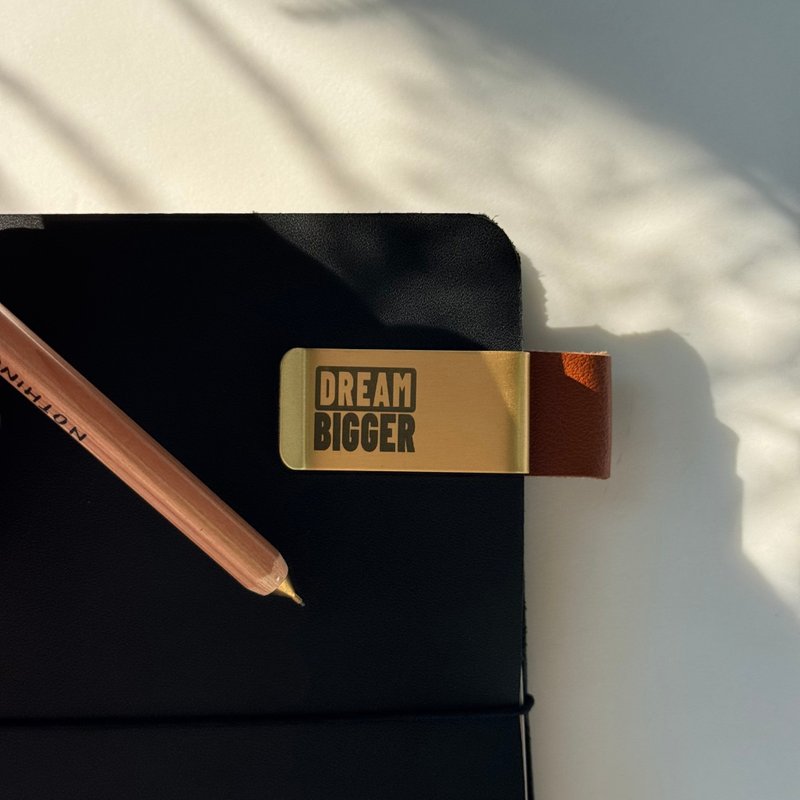 【金屬書籤夾】Dream bigger - 書籤 - 其他金屬 咖啡色