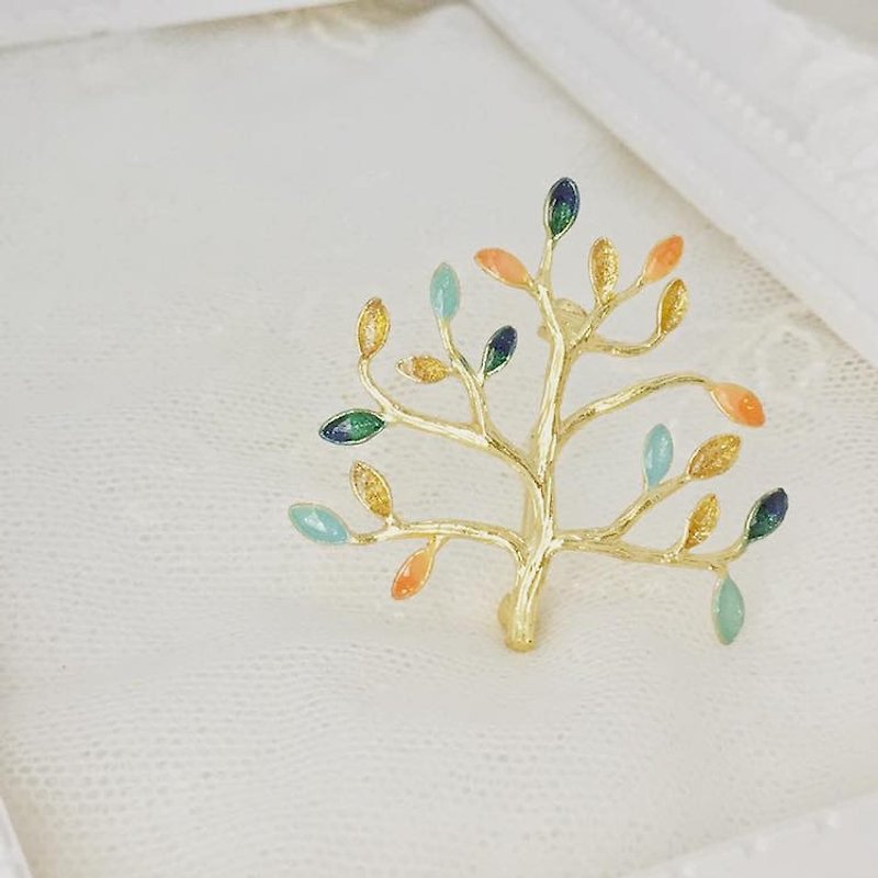 Amazing Colorful Tree Brooch - Brooches - Other Metals 