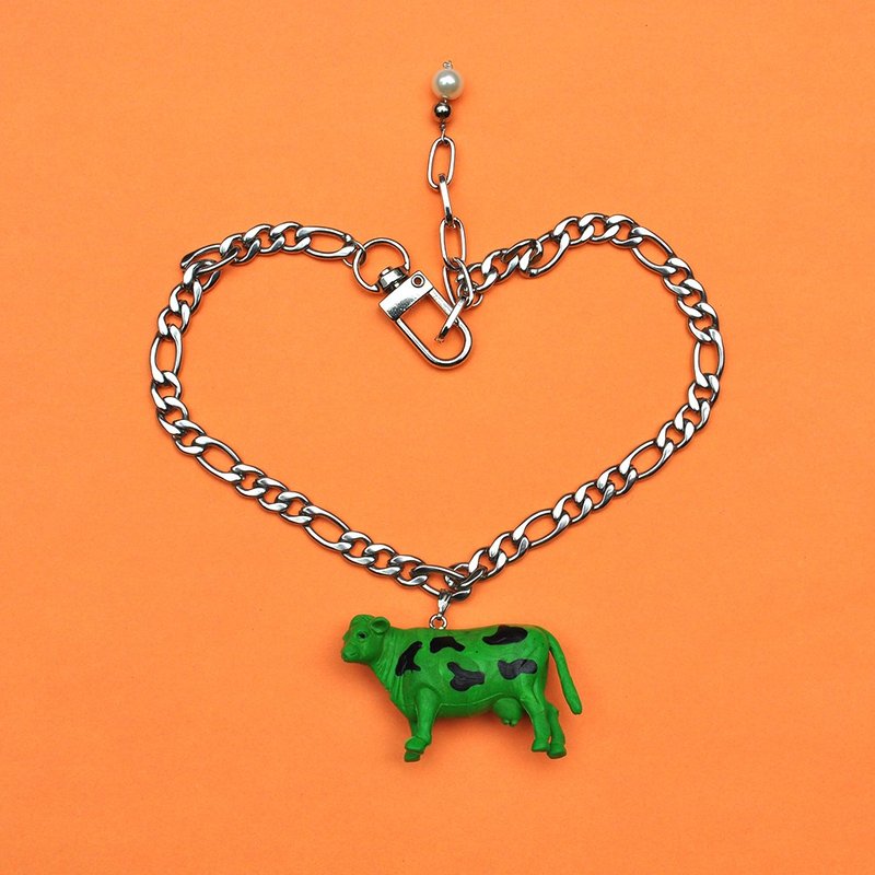 European and American exaggerated necklace / alien cow necklace / Cuban necklace - Necklaces - Stainless Steel 
