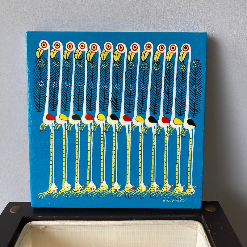 【U594 Crane Family-Mwamedi】African art brought to Taiwan by air/20x20cm - Posters - Other Materials 