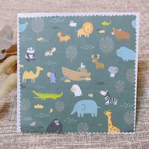 LEBOO Design 萬用擦拭布/眼鏡布/手帕(新款)-方舟動物園