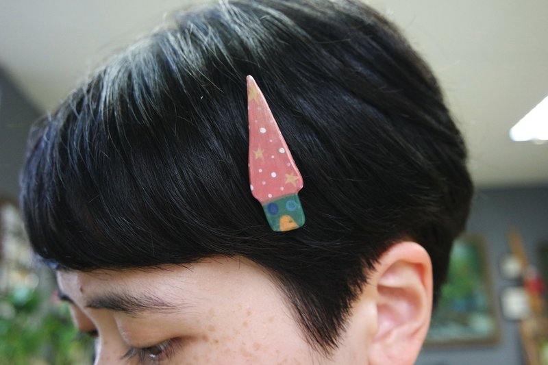 紅色小屋子 陶瓷 髮夾髮飾領夾限量品 - 髮夾/髮圈 - 陶 粉紅色