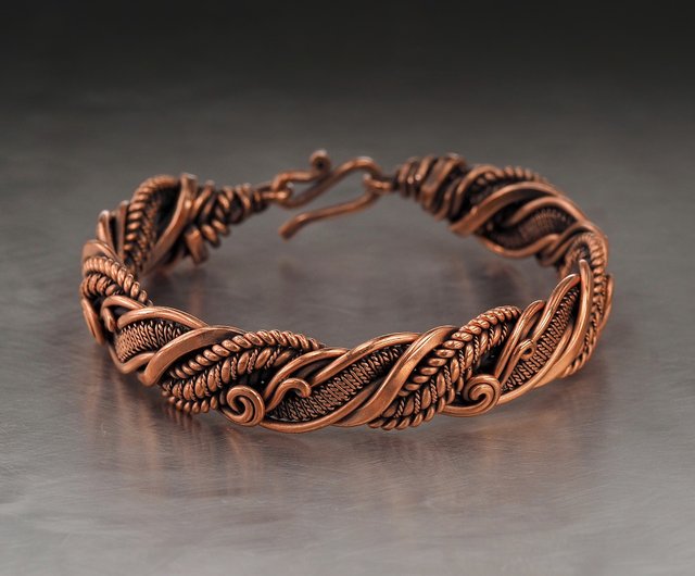 Wire wrapped copper bracelet / Unique stranded wire jewelry Wire Wrap Art -  Shop Wire Wrap Art Bracelets - Pinkoi