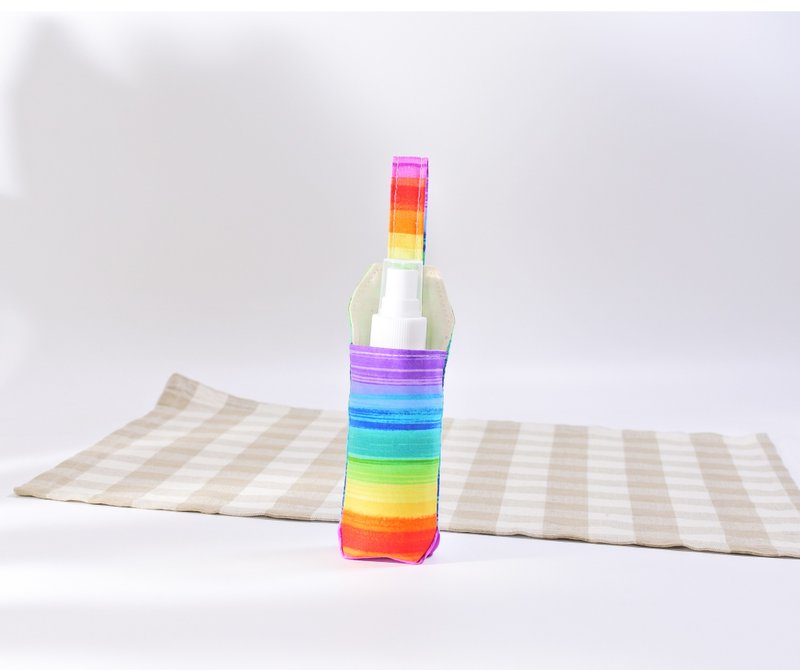 Rainbow Rainbow Alcohol Spray Bottle Dry Cleaning Hand Rubbing Liquid Storage Bag Epidemic Prevention Supplies Birthday Mask - กล่องเก็บของ - ผ้าฝ้าย/ผ้าลินิน 