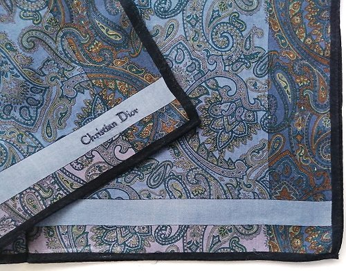 Christian Dior Vintage Handkerchief Monogram Blue 19.5 x 19 inches - Shop  orangesodapanda Handkerchiefs & Pocket Squares - Pinkoi