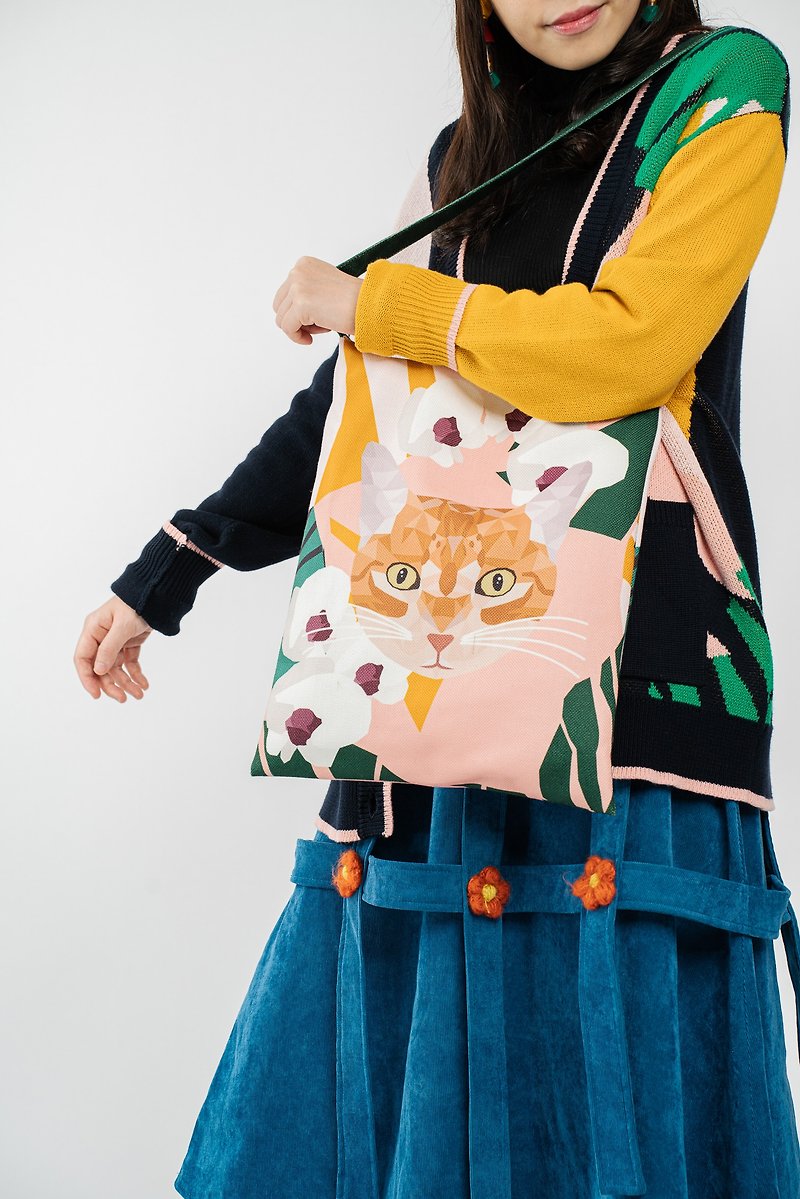 2 way cat tote bag - Handbags & Totes - Cotton & Hemp 