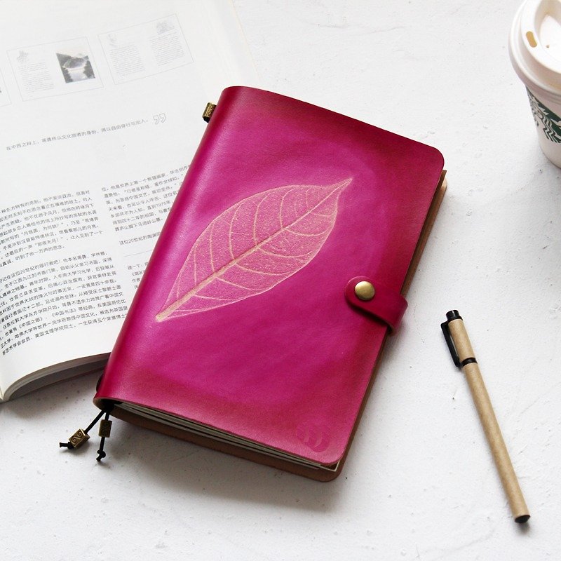 2018 a5 手 如 如 树 Leaves Leaves Polishing Series Rose Red 22 * ​​15.5cm Notebook Diary TN Travel This Free Lettering Couple Gift - สมุดบันทึก/สมุดปฏิทิน - หนังแท้ สีม่วง