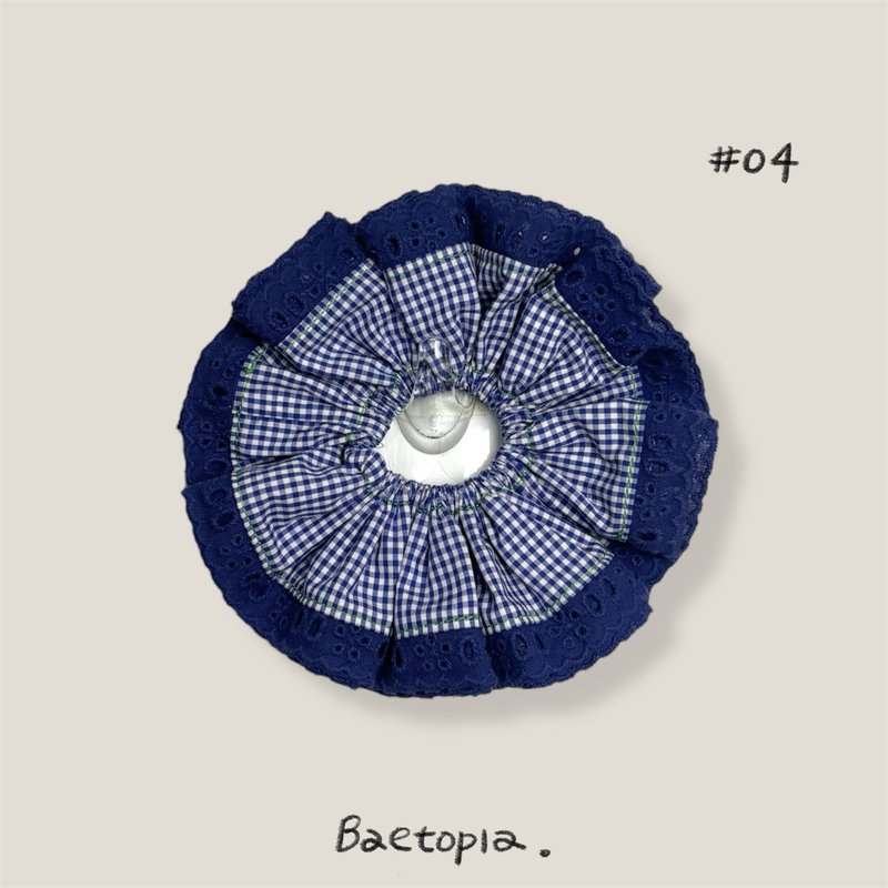 Baetopia | 薄切面款・格外藍手作髮圈 - 髮夾/髮圈 - 棉．麻 藍色