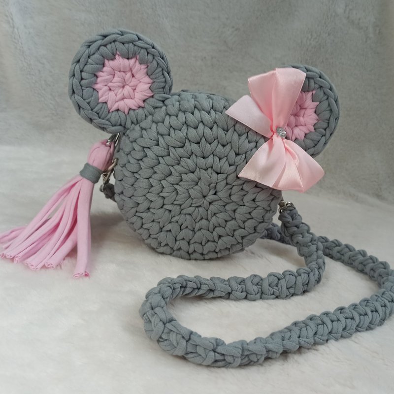 Cute handmade mouse bag for little girl - Backpacks & Bags - Cotton & Hemp Multicolor