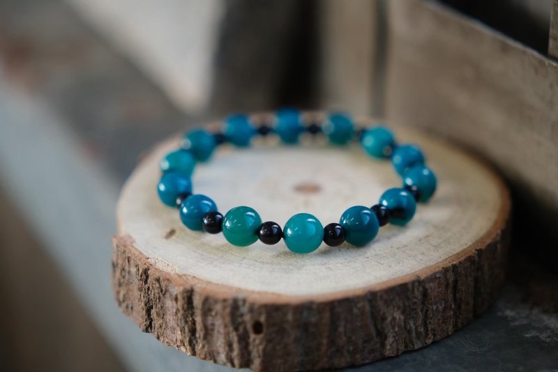 TBF - 天然 藍玉髓 手環 珠串 印尼 設計款 - 手鍊/手鐲 - 玉石 