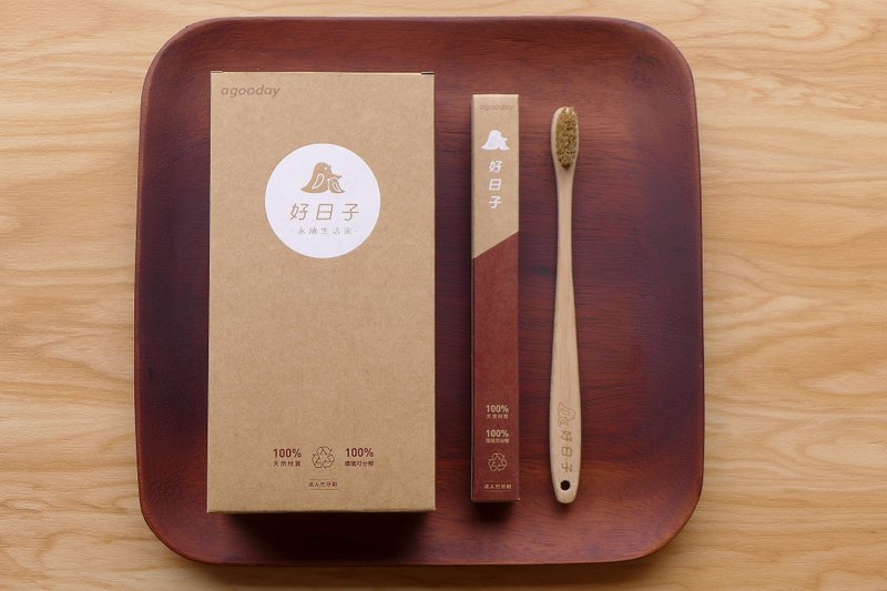【agooday 好日子】 環保竹牙刷─成人竹牙刷(豬鬃)12入組/盒 - 其他 - 竹 咖啡色