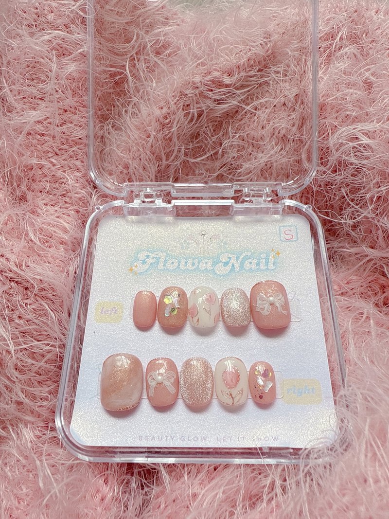 【客製】手工穿戴甲 | Tulip | No.S10 - 指甲油/指甲貼 - 其他材質 粉紅色
