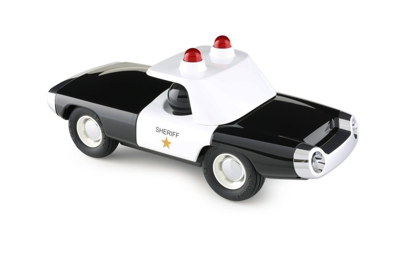 Playforever retro style police car (black and white) - ของวางตกแต่ง - พลาสติก 