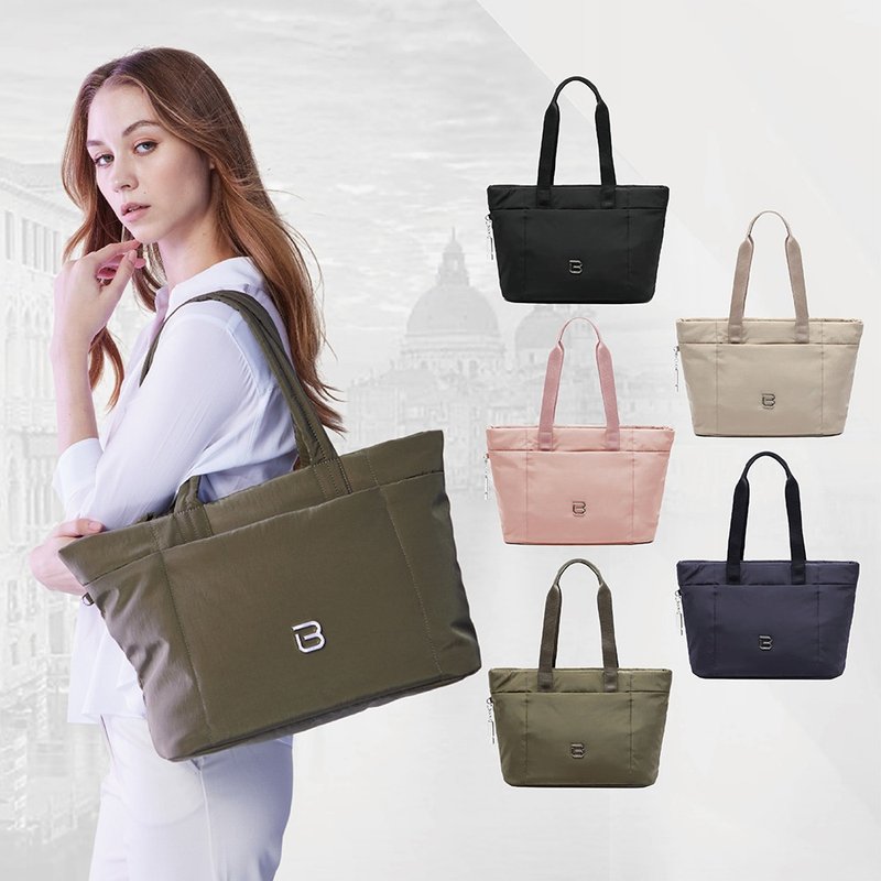 Classic tote bag anti-theft handbag women's bag black Teal gray pink - กระเป๋าแมสเซนเจอร์ - ไนลอน สีดำ