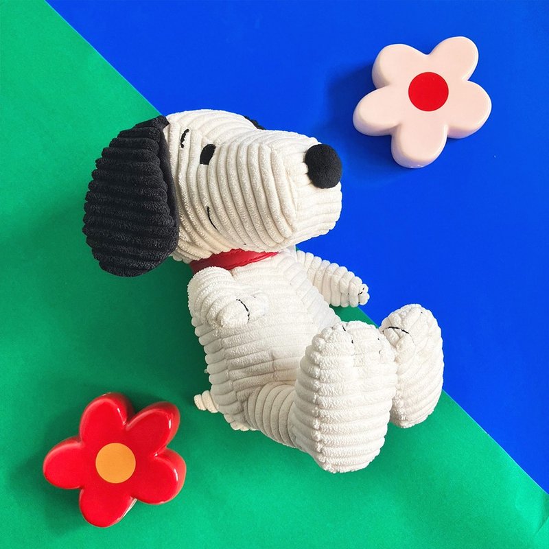 BON TON TOYS Snoopy ECO corduroy stuffed doll-cream 19cm - ตุ๊กตา - เส้นใยสังเคราะห์ หลากหลายสี