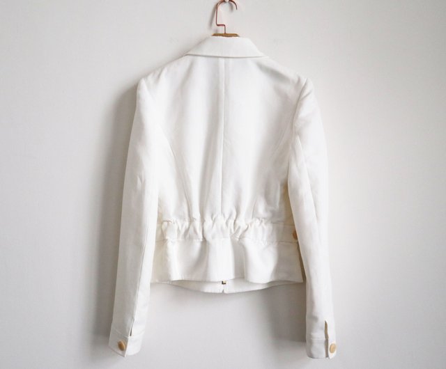 Pumpkin Vintage. HERMES Hermes white zipper casual jacket