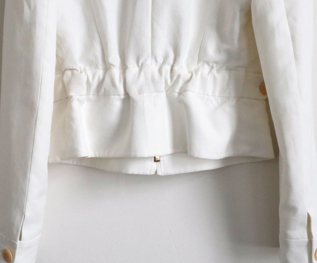 Pumpkin Vintage. HERMES Hermes white zipper casual jacket
