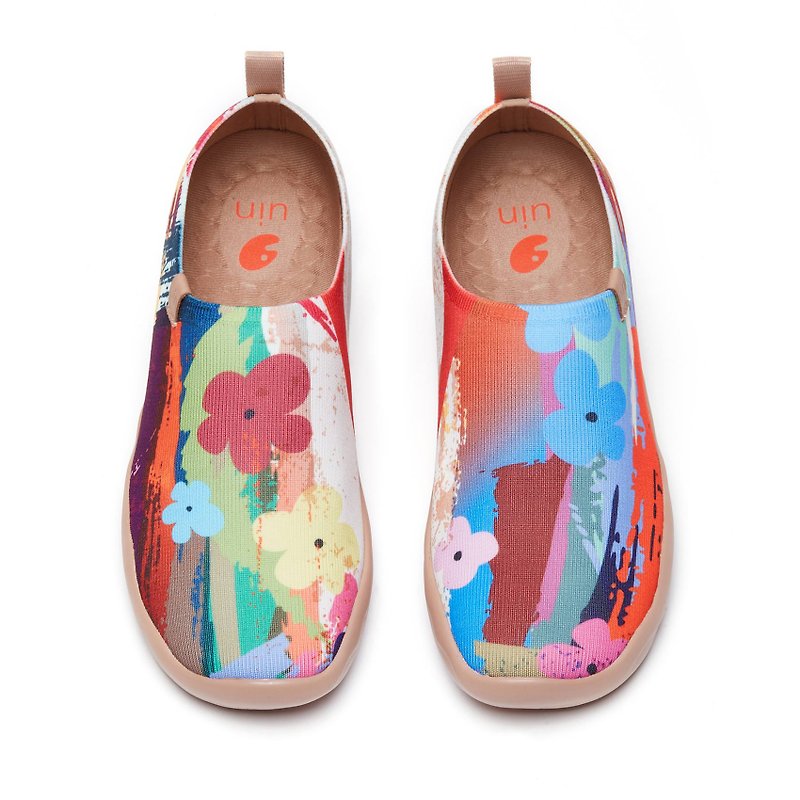 【 Uin 】西班牙原創設計 | 斑斕夏花 彩繪休閒 女鞋 - 女款休閒鞋 - 其他材質 白色
