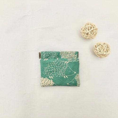 bubu hand-made 客製化選布-手作Tiffany刺蝟零錢包 小包 生日禮物 送禮