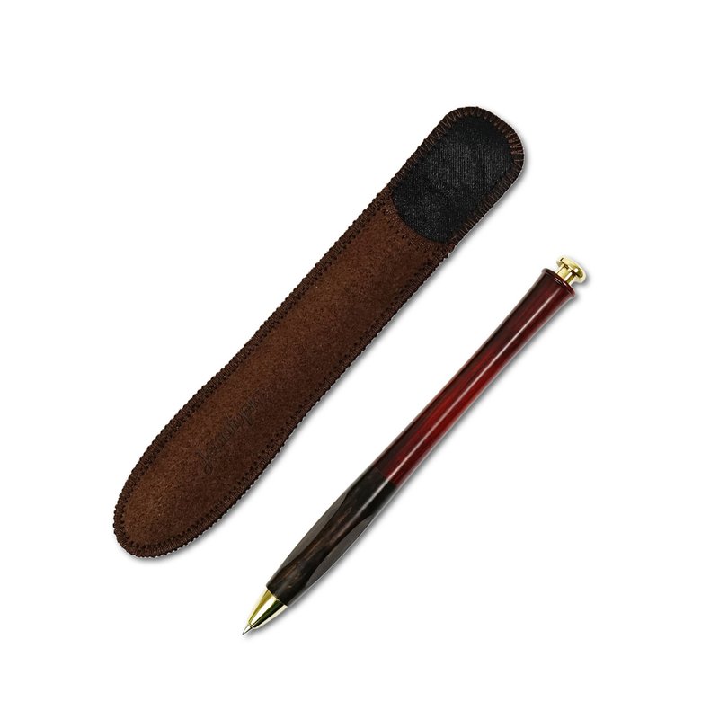 【Jeantopia】Log automatic pen 0.5mm Lushi yellow black sandalwood X rhino horn red sandalwood | 1160104 - Other Writing Utensils - Wood 