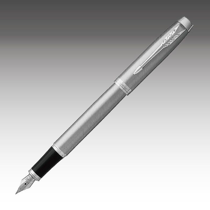 Parker 派克 新IM 入門款 鋼桿白夾鋼筆 免費刻字 - 鋼筆 - 其他金屬 銀色