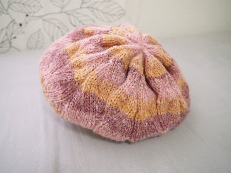 手作編織毛帽~ 甜心貝蕾 - 帽子 - 羊毛 粉紅色