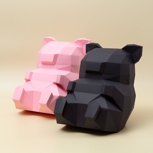 盒紙動物 BOX ANIMAL - 台灣原創紙模設計開發 3D紙模型-DIY動手做-免裁剪-擺飾系列-胖胖費得-療癒 手機置物架