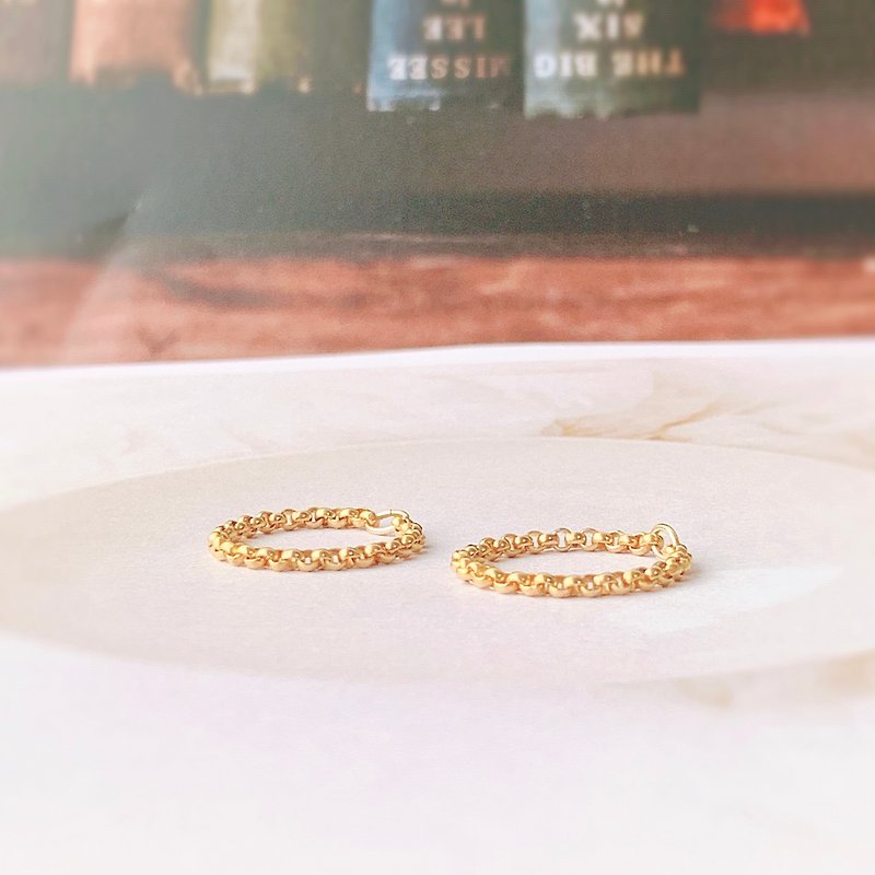 [14Kgf does not fade] American gold injection buy one get one free ring custom-made handmade custom chain ring - แหวนทั่วไป - เครื่องประดับ 