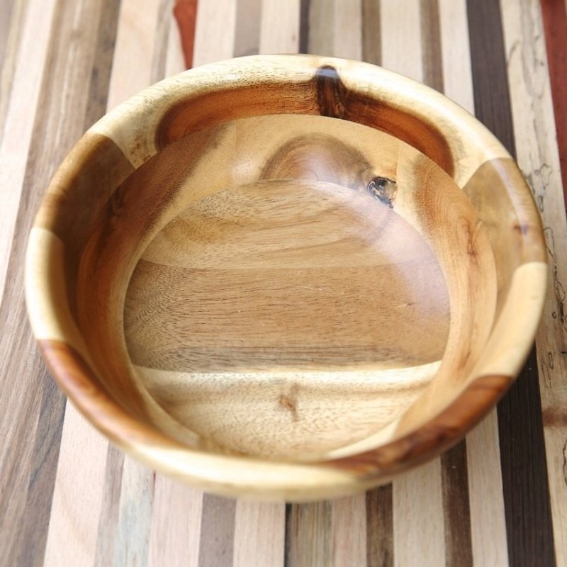 美味生活｜原木沙拉碗 - 碗 - 木頭 咖啡色
