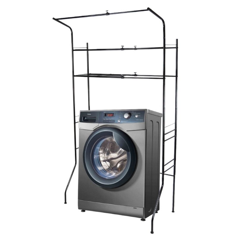 Luxury heightened double-layer telescopic hanging washing machine rack (two-color) toilet rack bathroom rack shelf - Other Furniture - Other Materials 