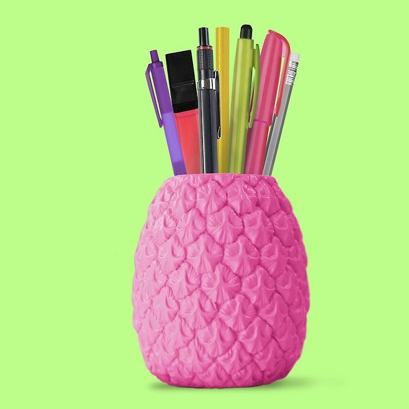 British Mustard Pen Holder - Summer Pineapple (Pink) - Staplers - Plastic 