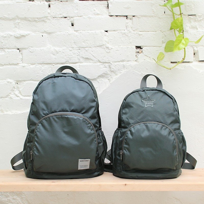 Mini water resistant backpack(12'' Laptop OK)-Dark Grey_100180-02 - กระเป๋าเป้สะพายหลัง - วัสดุกันนำ้ สีเทา