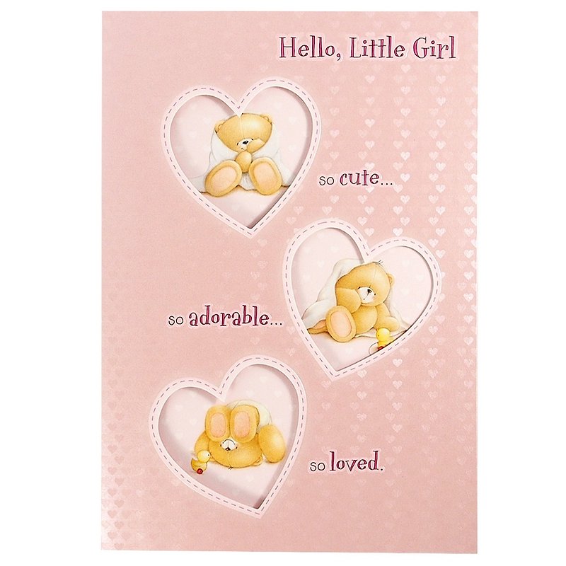 Pink Heart [Hallmark-ForeverFriends-Card Baby Congratulations] - การ์ด/โปสการ์ด - กระดาษ สึชมพู