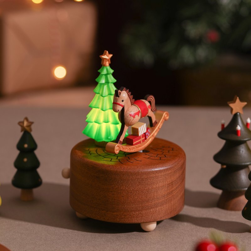 Christmas Rocking Horse-Glow Swaying Music Box | Wooderful life - Items for Display - Wood Multicolor