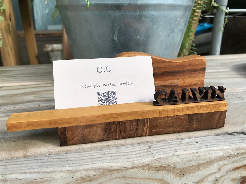 CL Studio Custom Business Card Holder N44 - Card Stands - Wood 