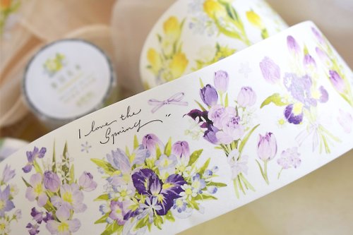 野莓實驗室 春日花束-PET和紙膠帶清新花卉DIY手帳日誌手繪裝飾素材